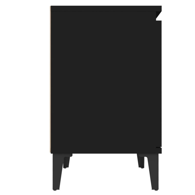 40cm W Manufactured Wood Bedside Table, Black, Yes