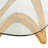 Light Brown Cement Stone Abstract Wavy Living Room Coffee Table with Wood Inspired Base and Triangular Glass Top, 42" x 42" x 15"-2059920035