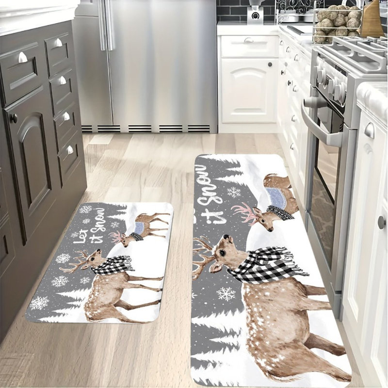 Ensemble de 2 tapis de cuisine Winter Reindeer