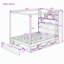 Lit à baldaquin en bois (taille standard) avec tête de lit bibliothèque, prises USB et éclairage DEL RVB intelligent, lit plateforme avec rangement sous le lit, tiroir au pied du lit et garde-robe réversible-748114736-748114739