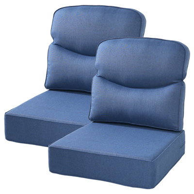 Coussins de siège Allo Luxury Smile 24 x 24 x 6, coussin de siège profond en oléfine résistant à l'eau