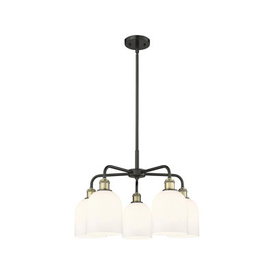 Lustre en forme de cloche à intensité variable en acier à 5 lumières Odaniel