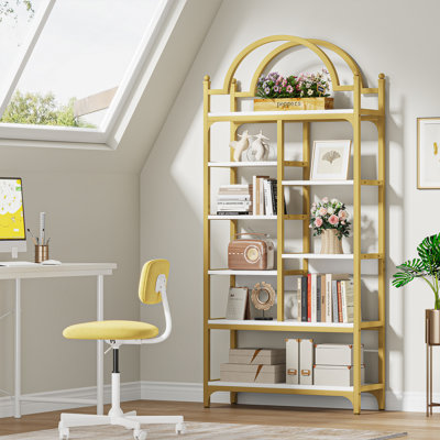 Suazo Etagere Bookcase, Arched Shelf