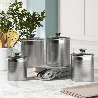 Tramontina Stainless Steel Covered Canister Set with Measuring Scoops (6  Pieces) 