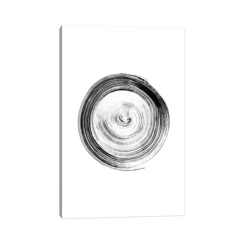 Ink Circle by Nouveau Prints - Print on Canvas, 152.4cm H x 101.6cm W x 3.81cm D, Wrapped Canvas