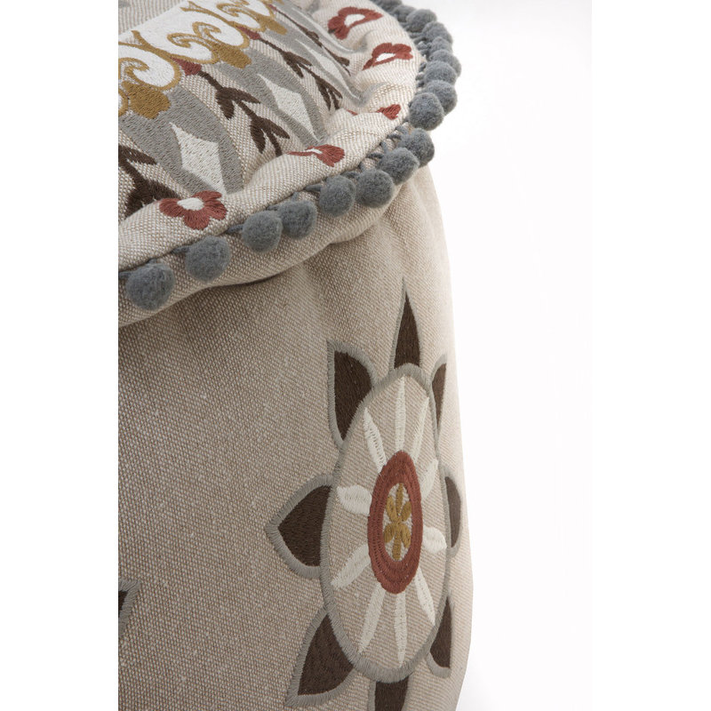 Calica 55cm Wide Round Geometric Pouffe Ottoman