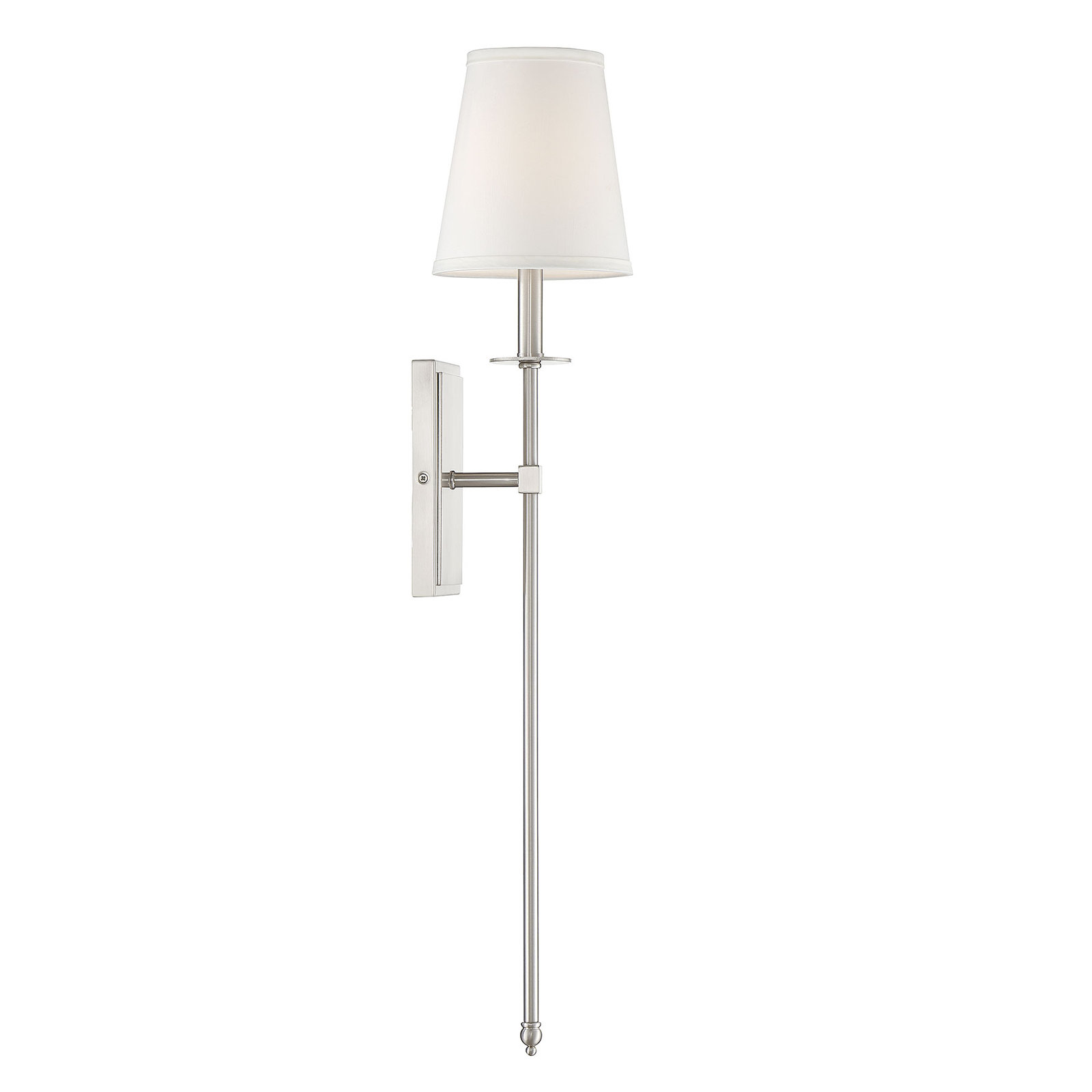 Jillian 1-Light Wallchiere, 33.5" H x 6.75" W x 8'' D, Satin Nickel