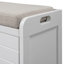 Banc de rangement avec panier amovible et 2 tiroirs, banc à chaussures entièrement assemblé avec coussin amovible-899740270