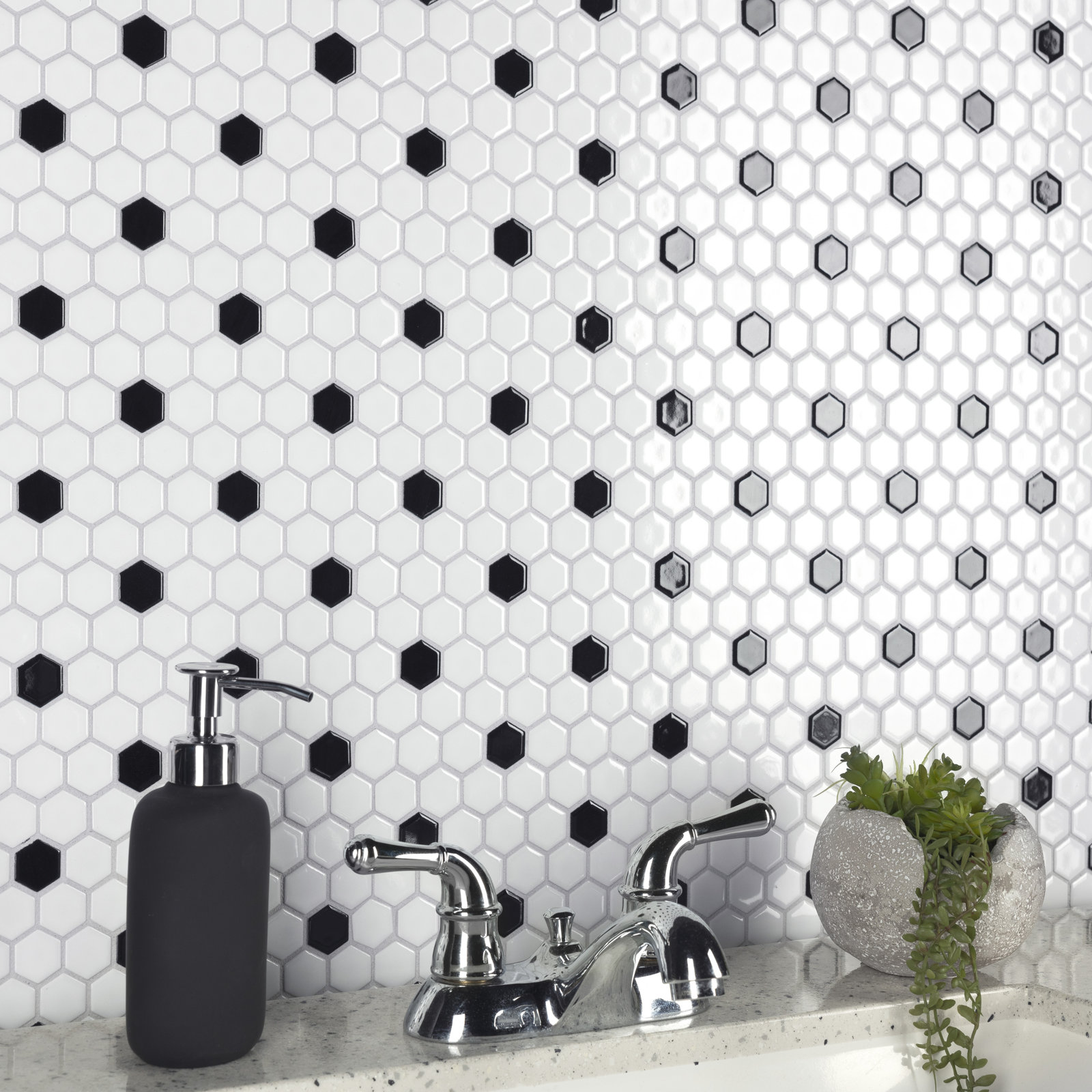 Metro Hex 1" Porcelain Mosaic Tile