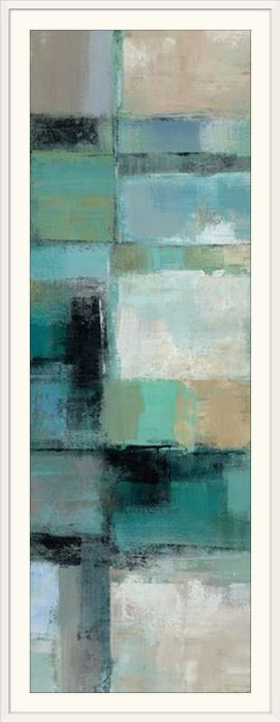 «Island Hues Panel I» par Silvia Vassileva, reproduction d'art, Cadre blanc, H 44 po x l 20 po x P 1 po
