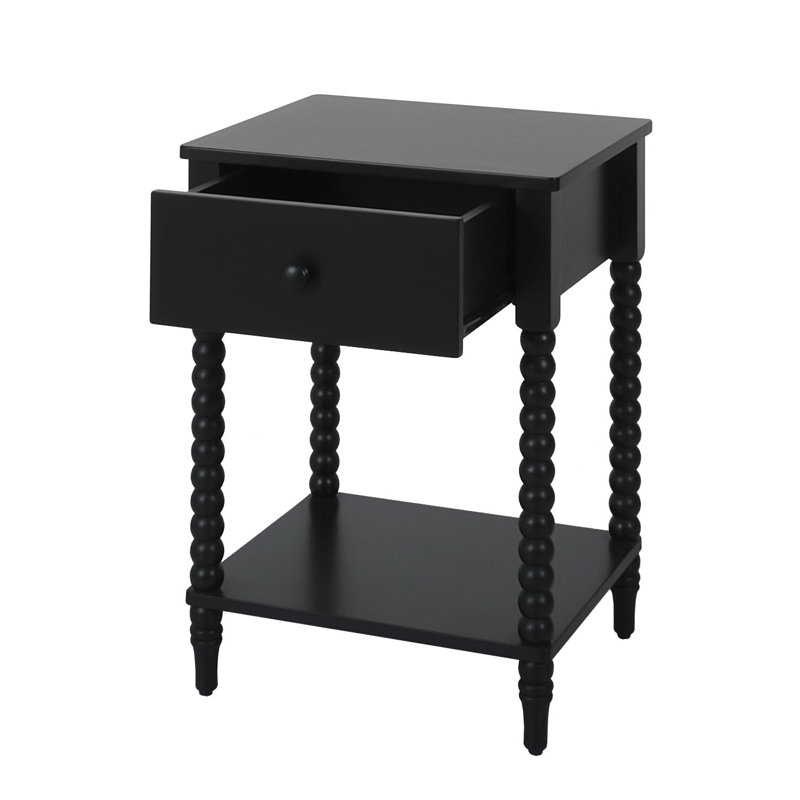 Ensemble de chambre à coucher en bois massif Benbrook compatible avec une base de lit réglable, Noir, Grand