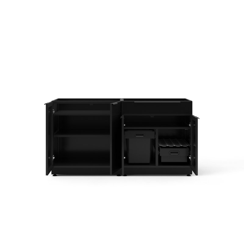 Ensemble de 2 armoires modulaires en aluminium pour l'extérieur l 64 po x P 23 po x H 35,25 po