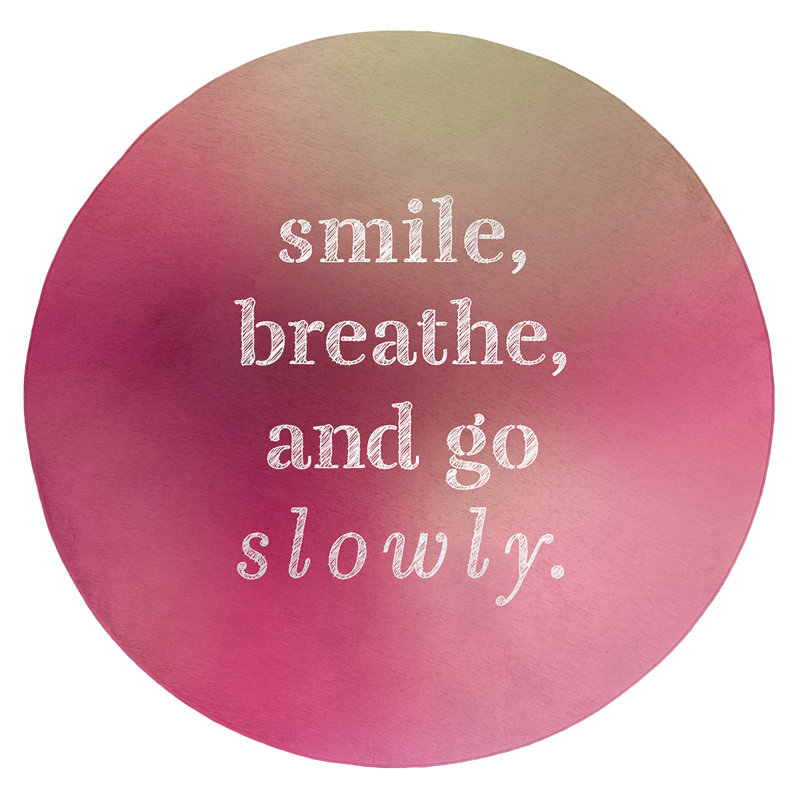 Quotes Chenille Indoor Rug, Round 5'