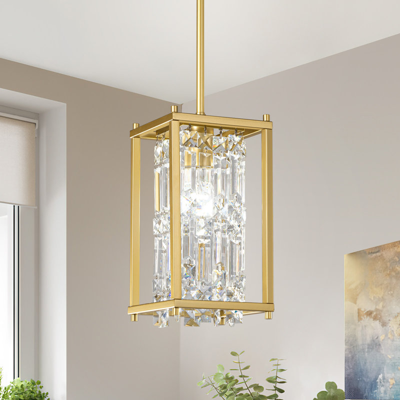 Luminaire suspendu en cristal 1 lumière Jennesa, Doré
