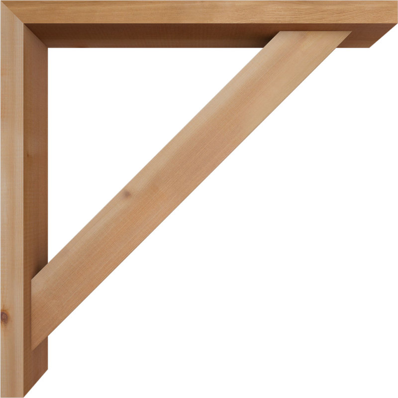Traditional Block Bracket w/ Offset Brace, 26 x 26, 3 1/2"W Western Red Cedar (Smooth)