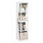 Étagère de rangement Furinno FLEXI, étagère d'angle à 4 cubes, étagère à livres, bibliothèque de présentation empilable et séparable, pour l'organisation et le rangement, pour le salon, le bureau personnel, blanc-126653066