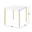 Table de bout carrée avec pieds en métal, blanc et or