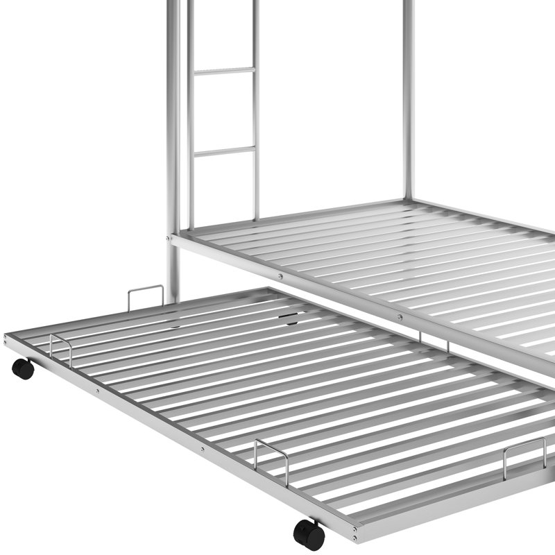 Lit superposé simple au-dessus d'un lit gigogne argenté - Pratique pour un usage domestique, Argent
