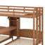 Lit superposé en bois avec bureau et tablettes de rangement, lit superposé triple 3 en 1 avec lampe de lecture à DEL-935423401