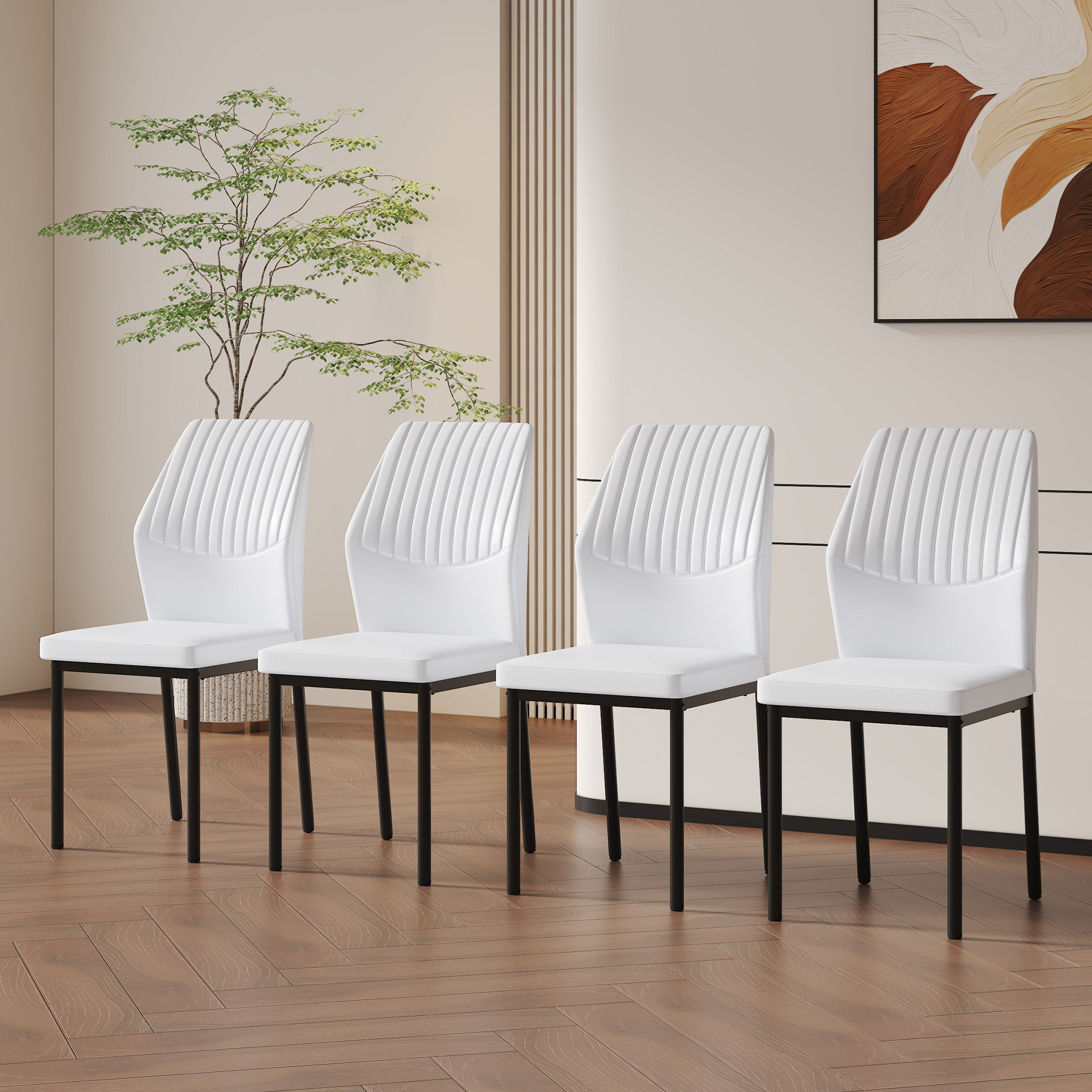 Latitude Run® Luxury Simple Chair - PU Material High Resilience Dining ... - Luxury Metal Dining Chair Design