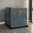 Small Blue Painted Simple Solid Wood Accent Trunk