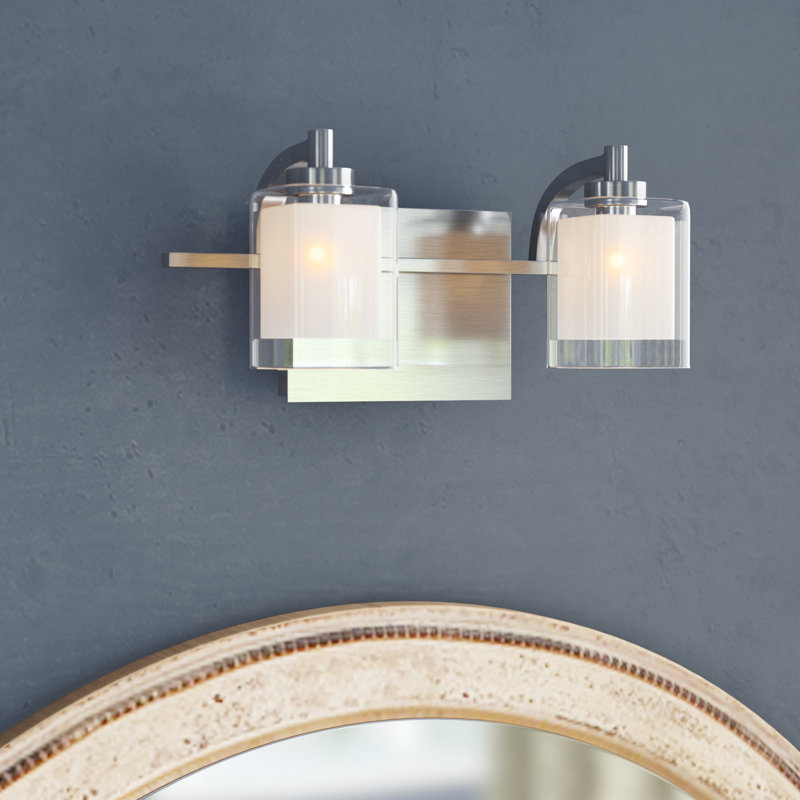 2 - Light Dimmable Vanity Light, Brushed Nickel