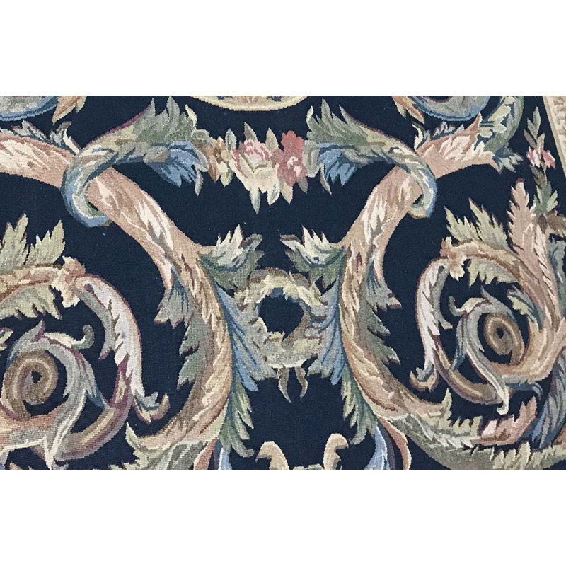 Hand-Knotted High-Quality Beige and Blue Area Rug