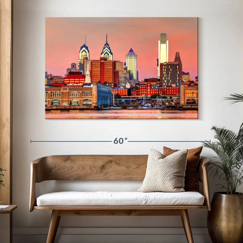 Ravi Philadelphia, coucher de soleil, H 34 po x l 51 po
