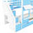 Blue Twintwin Bunk Bed Featuring 2 Drawers, 3 Shelves And Slide. Robust Wood Frame For Over 6 Years. 106.3In.L X 76.6In.W 72.8In.H. 250Lbs Capacity Per Bed. Box Spring Not Included With Build 6.-1810415446-1810415432