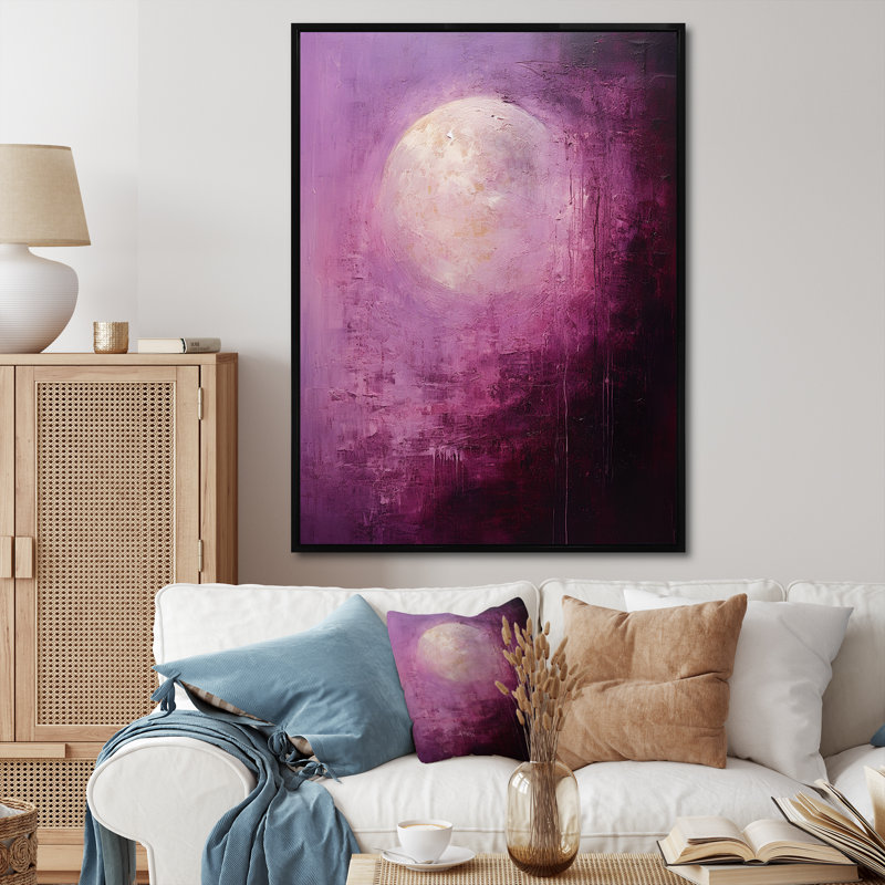 Lune mystérieuse luminosité II, Cadre flottant noir, H 40 po x l 30 po x P 1,5 po
