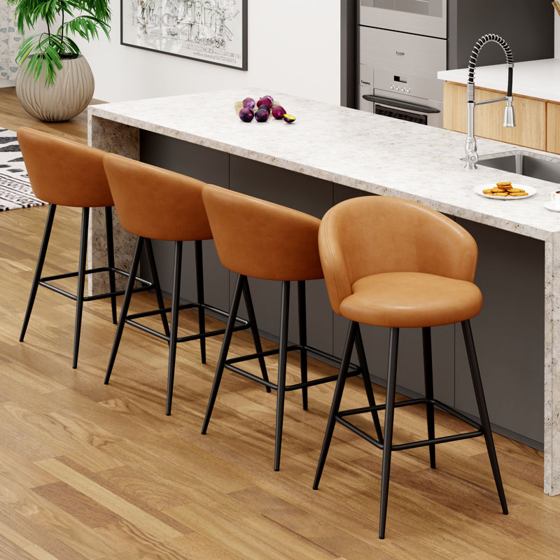 Tabouret de comptoir rembourré avec structure en métal, Tabouret de bar (siège d'une hauteur de 30 po)