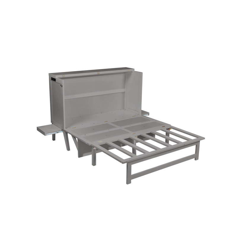 Grand lit escamotable peu encombrant, bois de pin, solution pour maison moderne