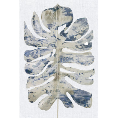 Grande feuille indigo I