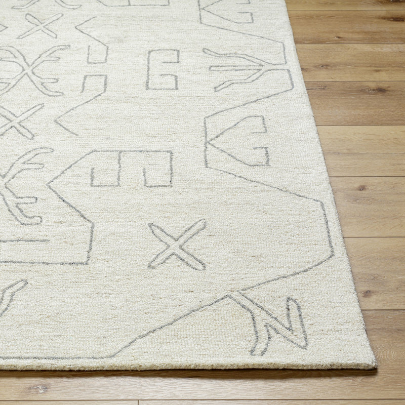 Milada Wool Geometric Indoor Rug, Rectangle 2' x 3'