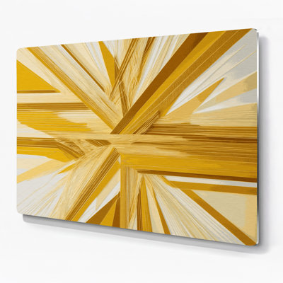 «Geometric Abstraction 22», art mural en métal beige