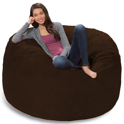 Bean Bag Chair - Shredded Memory Foam Filled Round Furniture Bean Bag Chair with Removable and Machine Washable Cover - Breton Bean Bag Sofa Lounger with Soft Micro Fiber Cover - Multiple Colors, Multiple Sizes and Fabrics