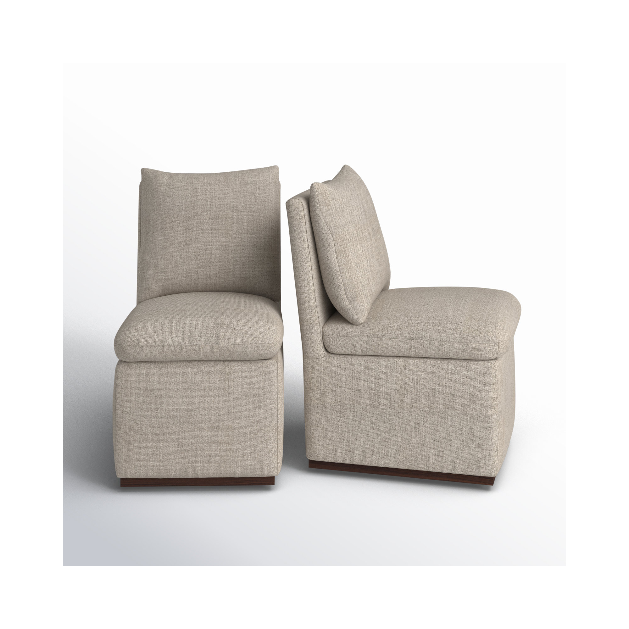 Bobbi 23.23" W Stain Resistant Performance Linen Side Chair (Set of 2), Effie Flax Performance Linen