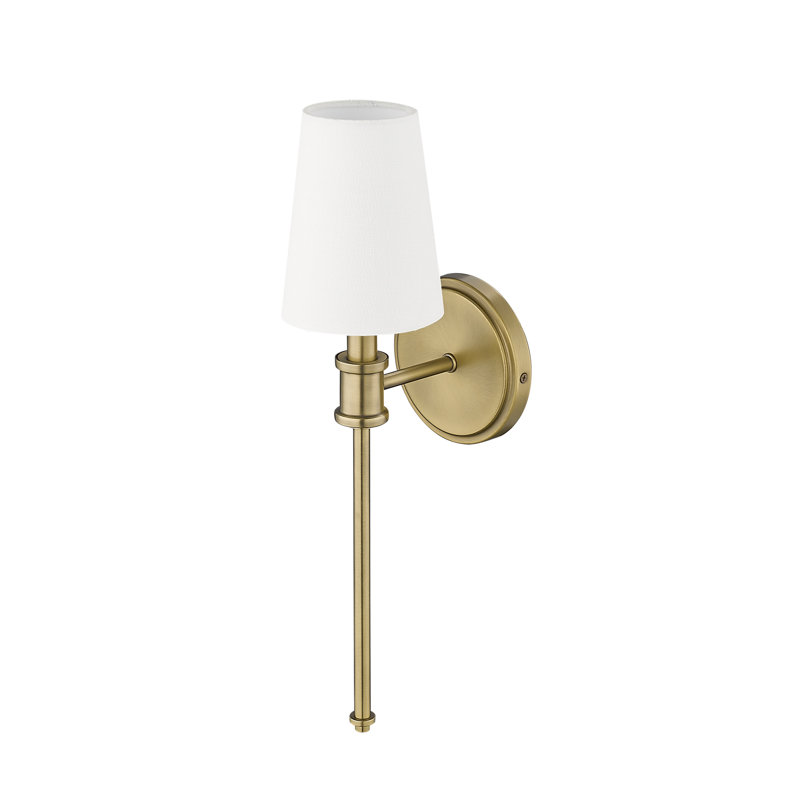 Yelissa 19" Tall Steel Armed Sconce with Fabric Shade, Vintage Bronze