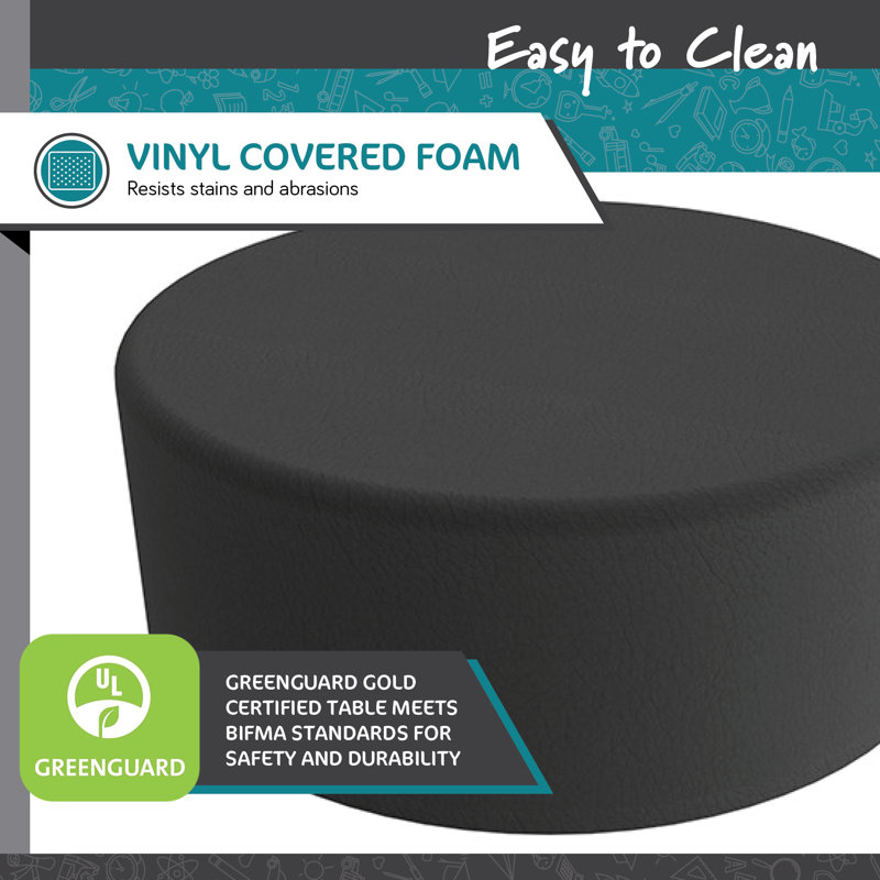 Learniture Structured Large Cylinder  Stool -Flexible Modular Collaborative Soft Seating For Office, Home, Lounge And School Classrooms With Durable Frame 1041N