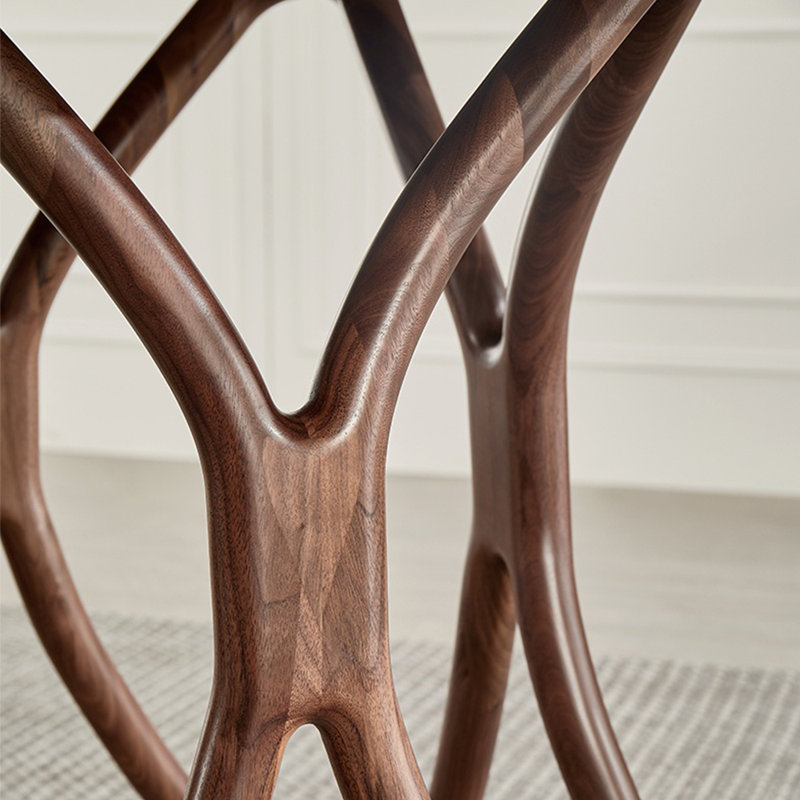 Nordic simple solid wood round dining table