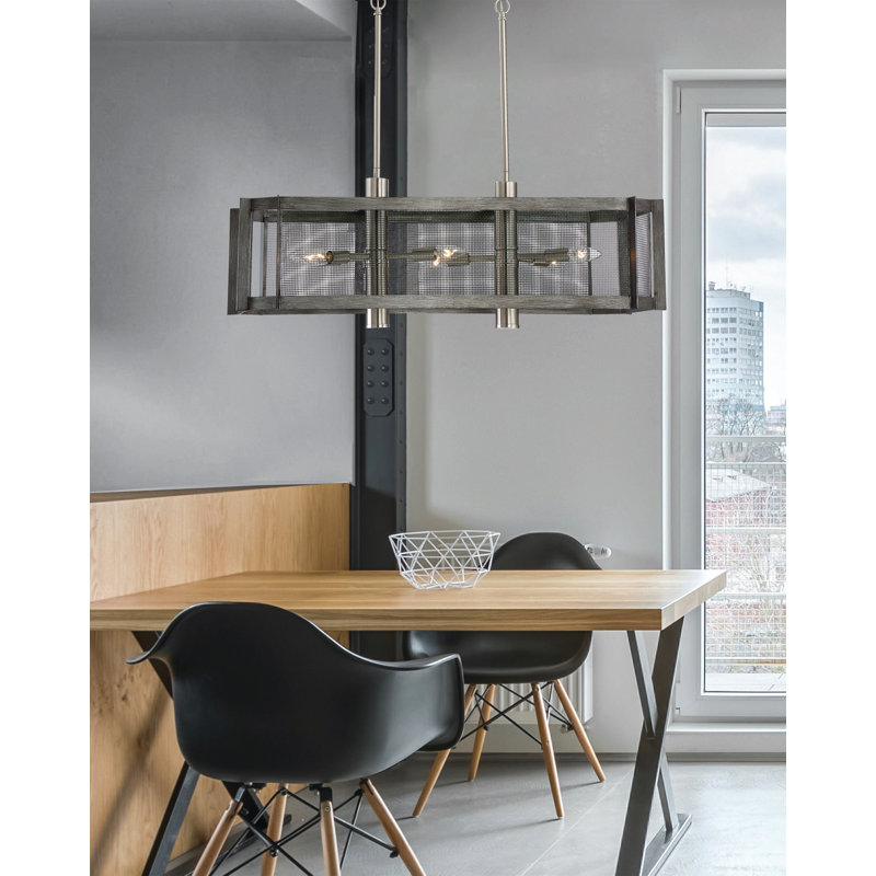Luminaire suspendu linéaire pour îlot de cuisine 6 lumières Colangelo