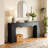 63-Inch Long Sofa Table, Farmhouse Wood Console Entryway Table-1813103692