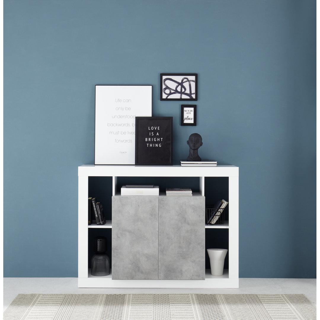Genoa 2 Door 134cm Sideboard with Open Shelving