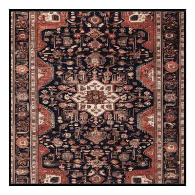 Machine Washable Persian Brown Area Rug