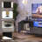 Kruszewski 55" Fluted TV Stand for 60 Inch TV, Glossy Media Console with Wave Pattern Buffet Cabinet-1188275257