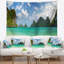 Tapisserie de panorama de plage en thaïlande de polyester avec accessoires suspendus inclus-28490736
