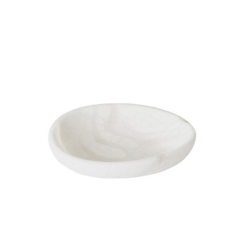 Handmade Alabaster Decorative Bowl, 2.25" H x 9" W x 6" D