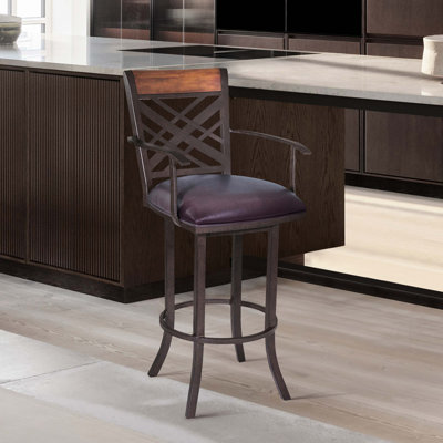 Tabouret de bar transitionnel avec base moderne en acier inoxydable