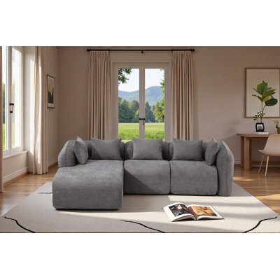 Cloud Sectional Couch In Two Boxes, Compressed Modular Sectional Sofa With Deep Seat by Ivy Bronx