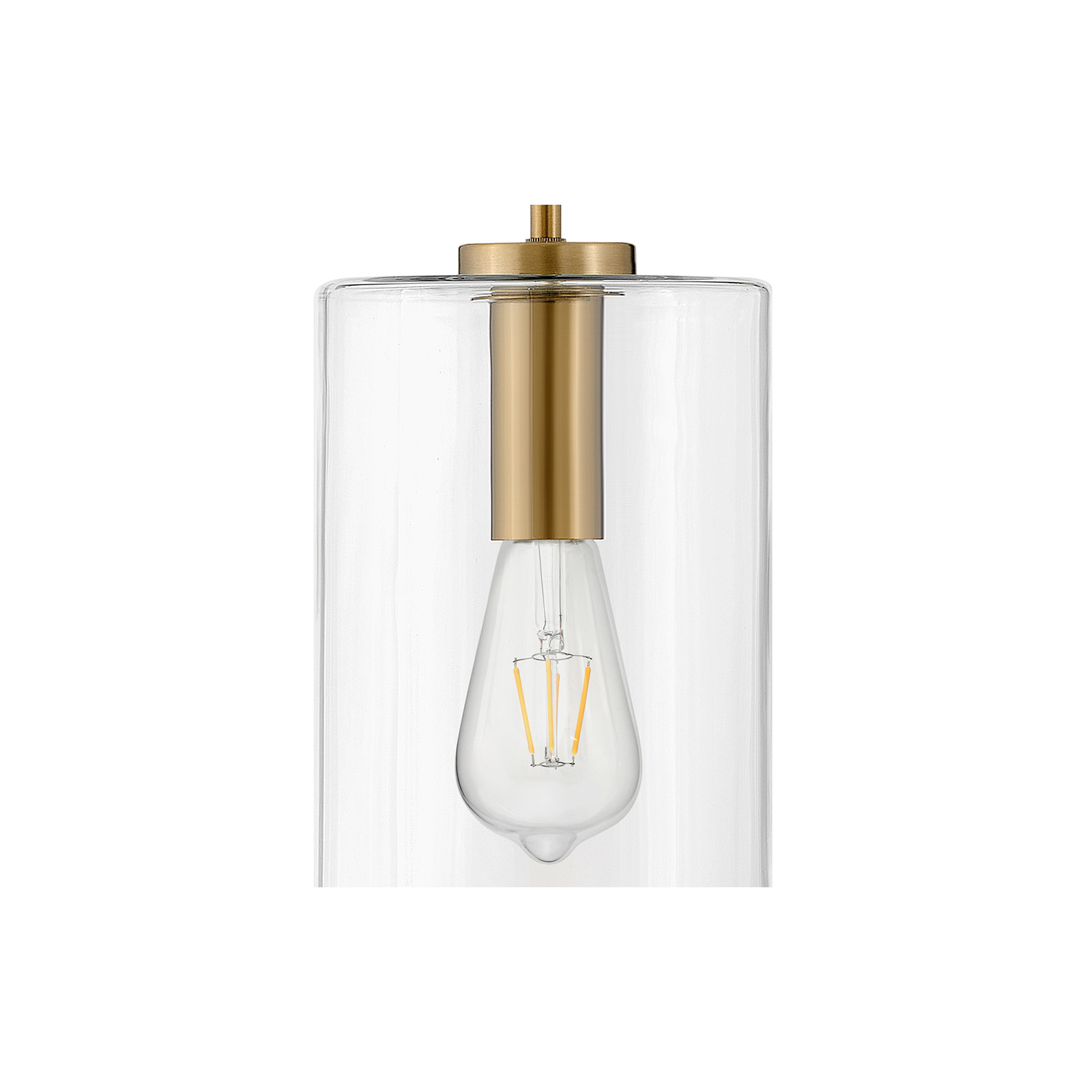 Chelles Single Light Glass Steel Pendant, Lacquered Brass